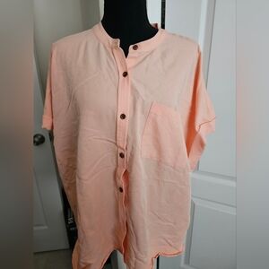 Lands End Peach Womans 3x Blouse